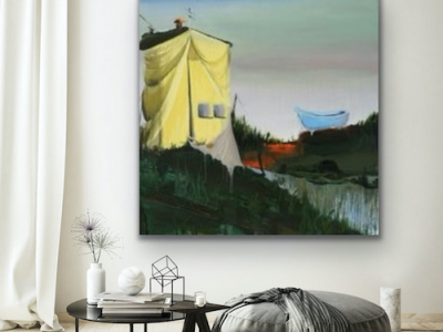 Kunstfotografie: Malerei Tented von Stephanie Abben im Wohnzimmer