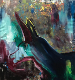 Fahar, Malerei, Öl auf Leinwand. Die Das Kunstwerk ist buntfarbig, quadratisch. Kunst mieten.