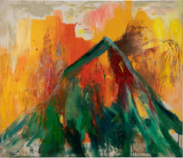 Ölmalerei von Fahar, rechteckig, rote, gelbe und grüne Farben, Kunst mieten, Kunst kaufen.